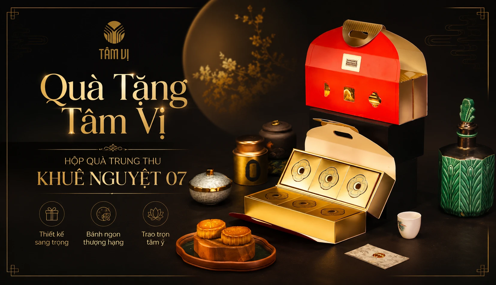 Chi tiết Hộp Quà Trung Thu Khuê Nguyệt 07 Cao Cấp Chi tiết Hộp Quà Trung Thu Khuê Nguyệt 07 Cao Cấp