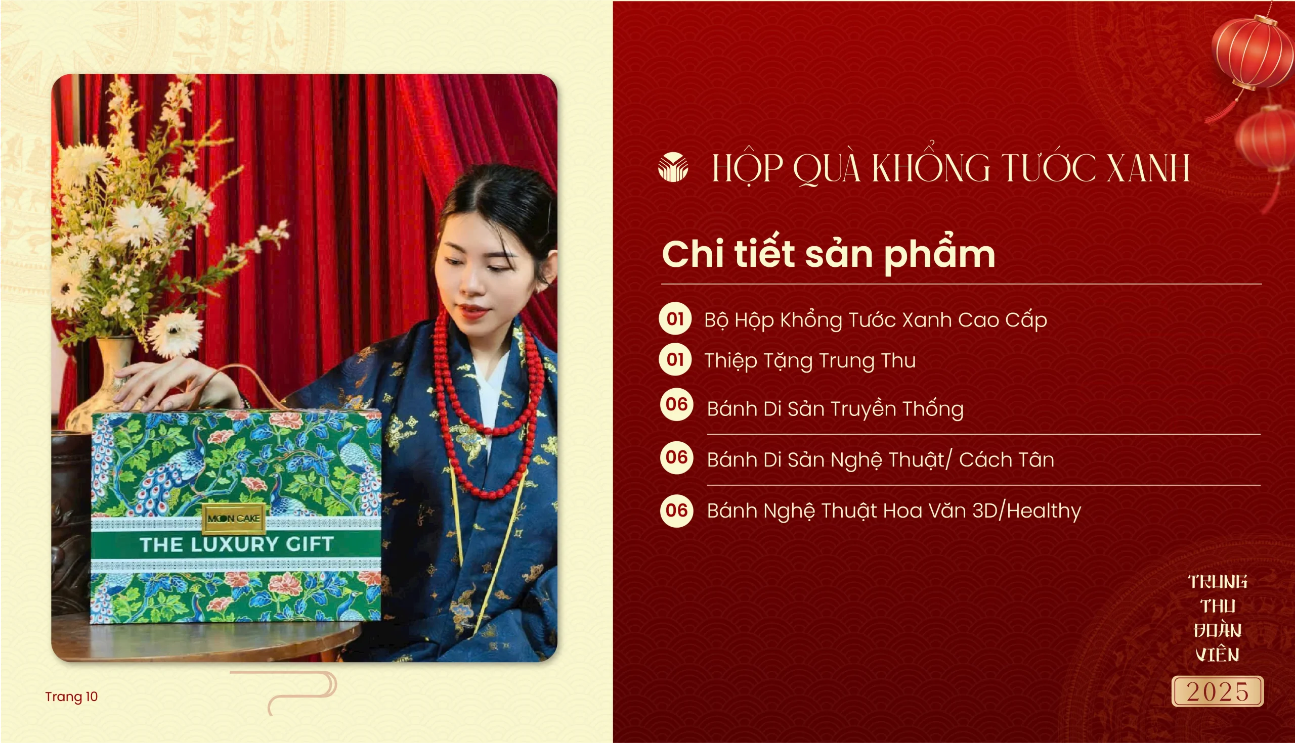 Hộp Quà Trung Thu Khổng Tước Xanh Cao Cấp