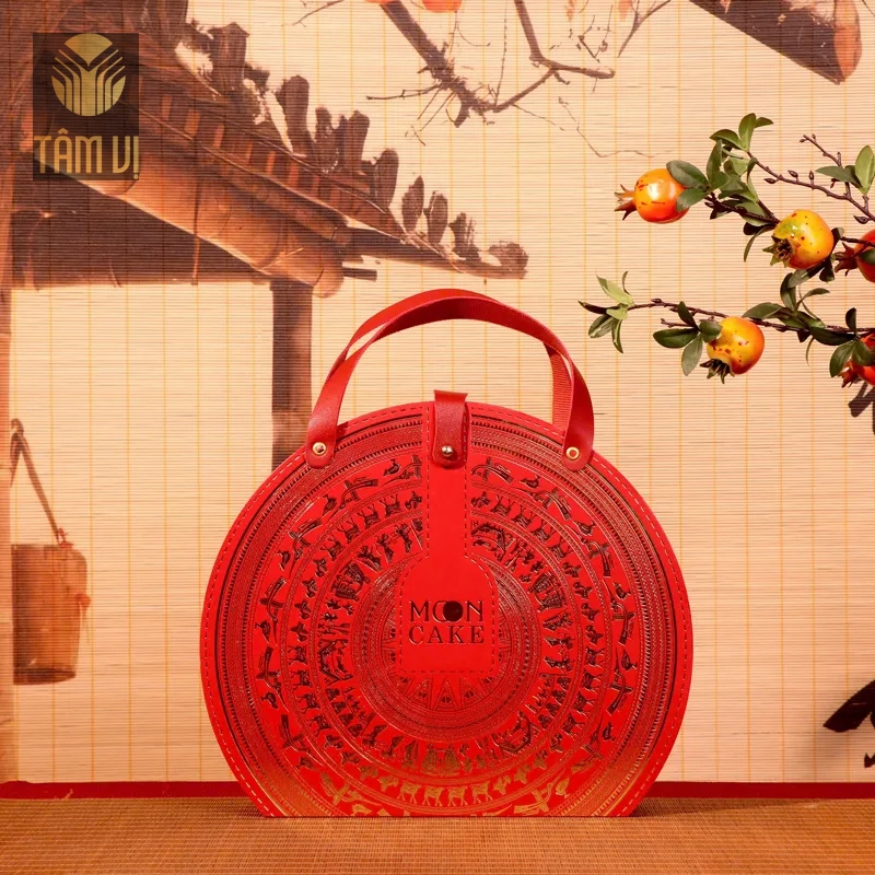 Hộp quà trung thu trống đồng tròn