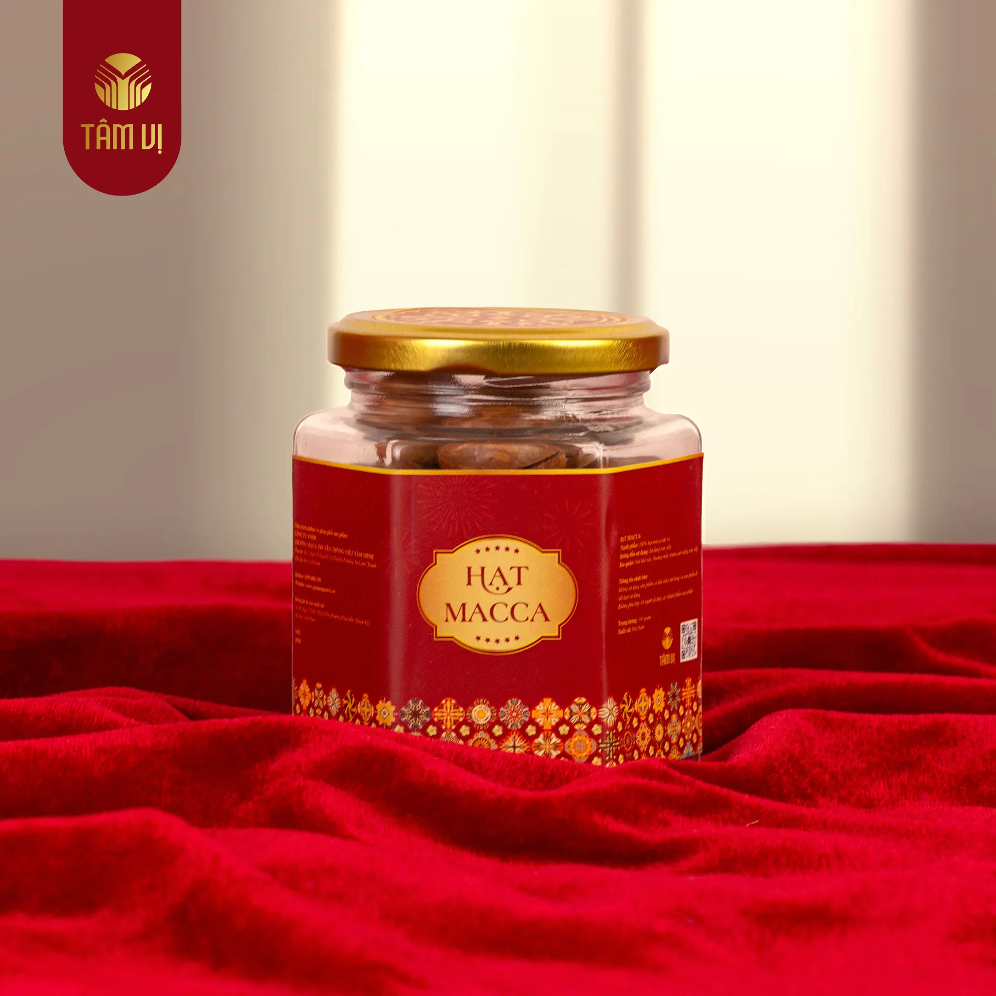 Hũ hạt macca – Đỏ