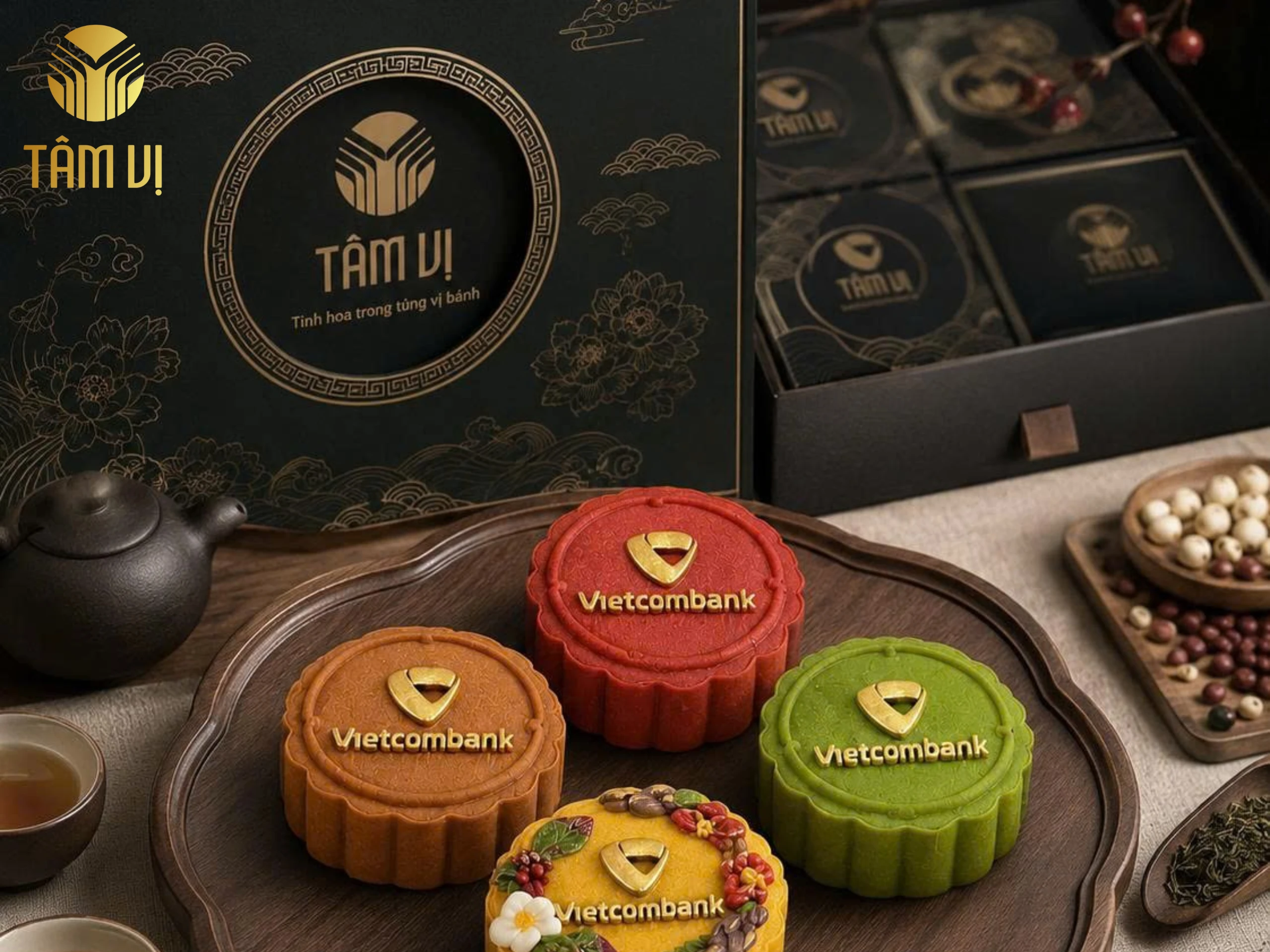 Bánh Trung Thu In Logo Theo Yêu Cầu Cho Doanh Nghiệp Số Lượng Lớn
